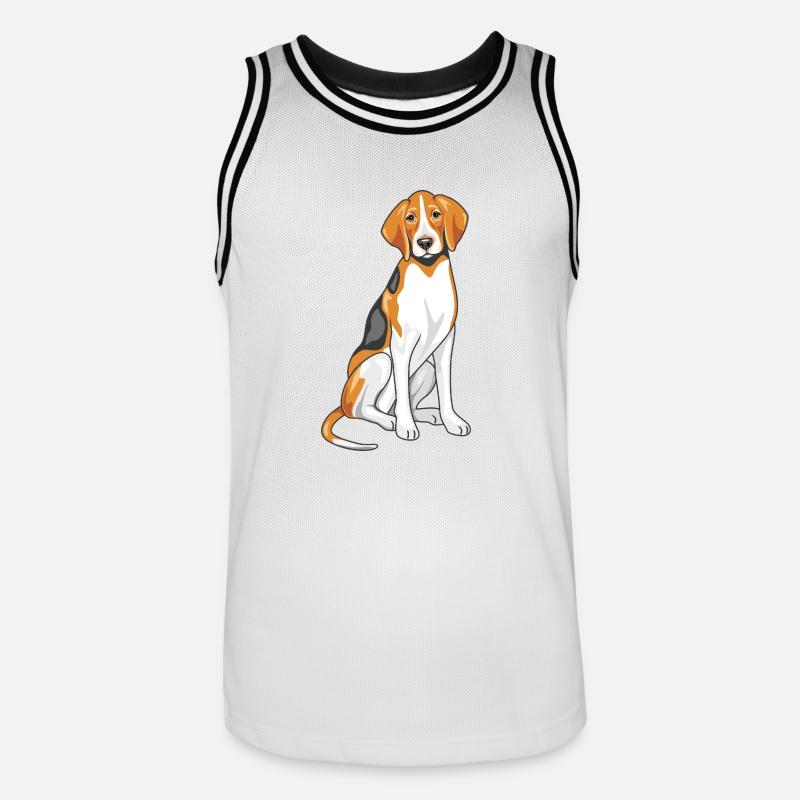 Sitting foxhound - Men's Basketball Jersey - white/black