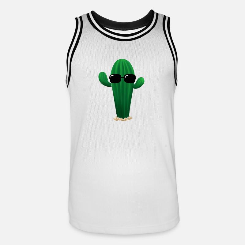Cool Cactus - Maillot de basket Homme - blanc/noir