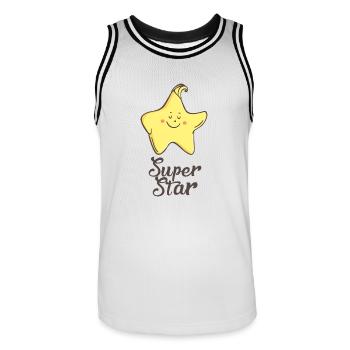 Star: Super star - Maillot de basket Homme - blanc/noir - Devant - AI Model Male 185 dark (185cm)