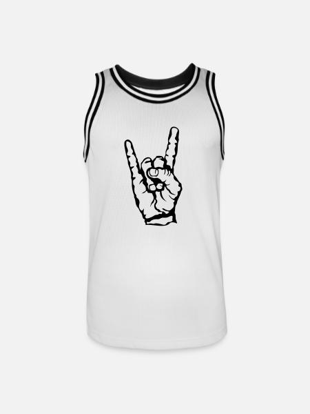 symbole hard rock signe 23072 - Maillot de basket Homme - blanc/noir