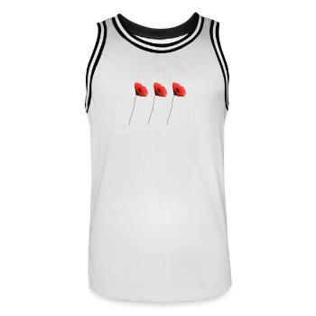 coquelicot - Maillot de basket Homme - blanc/noir - Devant - AI Model Male 185 dark (185cm)
