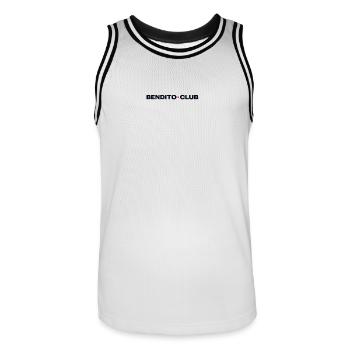 Bendito Club - Männer Basketball-Trikot - Weiß/Schwarz - Vorne - AI Model Male 185 dark (185cm)