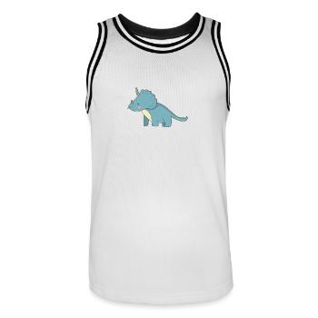 Dinosaur cadeaux fossiles Kawaii Trex Dino Comic - Maillot de basket Homme - blanc/noir - Devant - AI Model Male 185 dark (185cm)