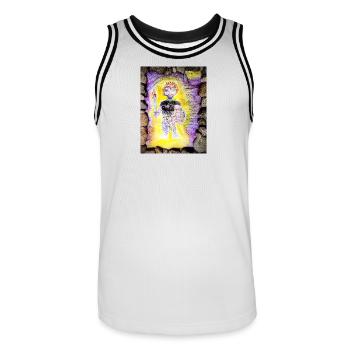 Finde Jesus von Eunice Ahiale - Maillot de basket Homme - blanc/noir - Devant - AI Model Male 185 dark (185cm)