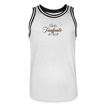 Edles Geschenk für den Taufpaten - Männer Basketball-Trikot - Weiß/Schwarz - Vorne - AI Model Male 185 dark (185cm)