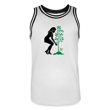 Planting Nature Conservation Tree - Men's Basketball Jersey - white/black - Front - AI Model Male 185 dark (185cm)