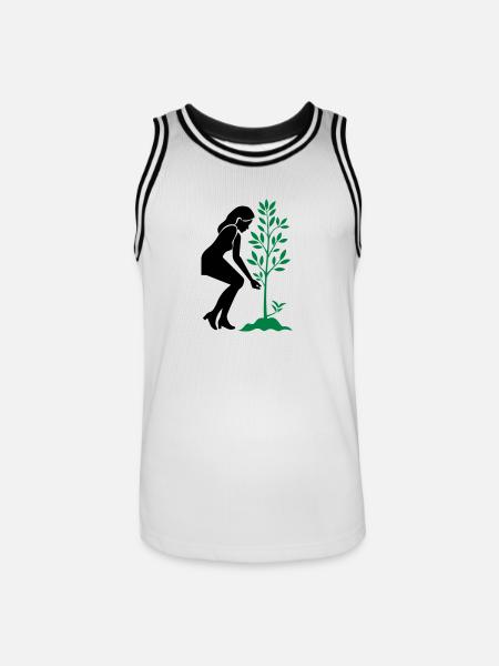 Planting Nature Conservation Tree - Men's Basketball Jersey - white/black