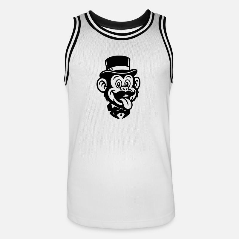 Monkey Groom Comic - Men's Basketball Jersey - white/black