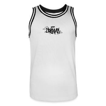 Dreams - Männer Basketball-Trikot - Weiß/Schwarz - Vorne - AI Model Male 185 dark (185cm)