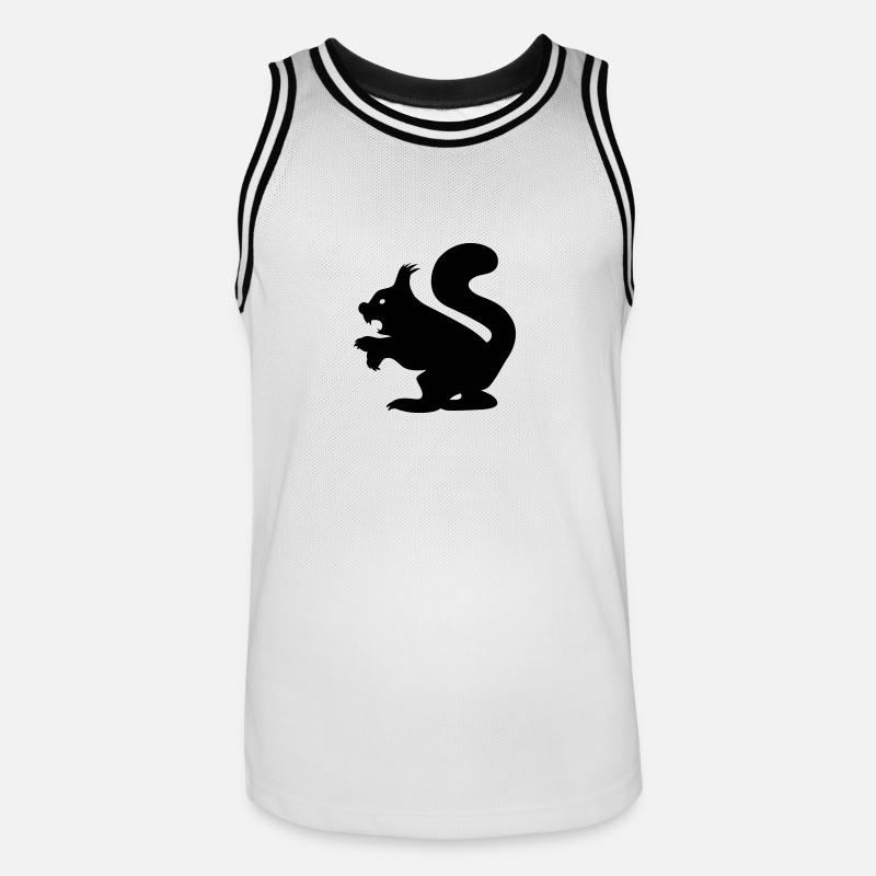 Killer Squirrel - Böses Eichhörnchen - Männer Basketball-Trikot - Weiß/Schwarz