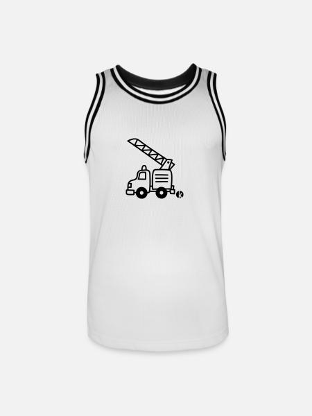 Fire Department pumper - Men's Basketball Jersey - white/black