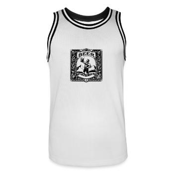 Bier-Label Prost - Männer Basketball-Trikot - Weiß/Schwarz - Vorne - AI Model Male 185 dark (185cm)