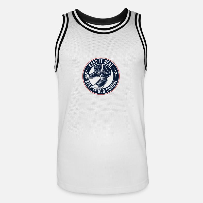 Keep It Oldschool - Männer Basketball-Trikot - Weiß/Schwarz