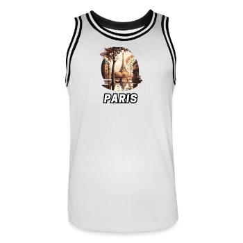 Paris - Maillot de basket Homme - blanc/noir - Devant - AI Model Male 185 dark (185cm)