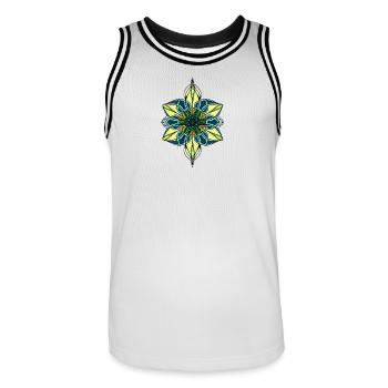 Ornament - Men's Basketball Jersey - white/black - Front - AI Model Male 185 dark (185cm)