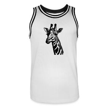 Girafe mignonne avec un look mignon - Maillot de basket Homme - blanc/noir - Devant - AI Model Male 185 dark (185cm)