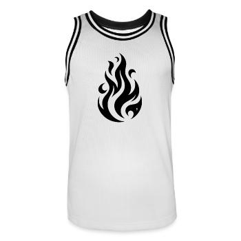 Tribal Tattoo Flammen Feuer Illustration Design - Männer Basketball-Trikot - Weiß/Schwarz - Vorne - AI Model Male 185 dark (185cm)