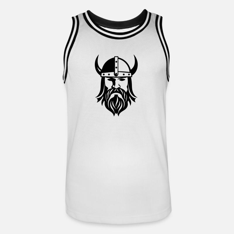 Wikinger Kopf Krieger Valhalla Odin - Männer Basketball-Trikot - Weiß/Schwarz