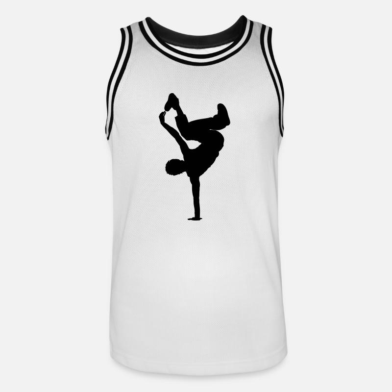 Breakdancer - Männer Basketball-Trikot - Weiß/Schwarz