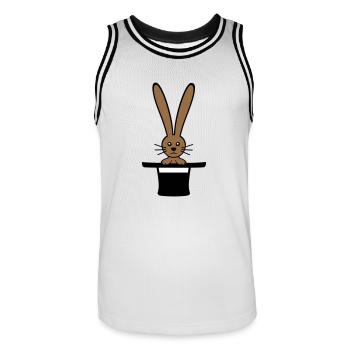 Lapin Chapeau Haut de forme Sorcier Lapin Sorcier Mignon - Maillot de basket Homme - blanc/noir - Devant - AI Model Male 185 dark (185cm)