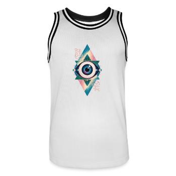 Magic Eye - Atemberaubendes spirituelles Zitat - Männer Basketball-Trikot - Weiß/Schwarz - Vorne - AI Model Male 185 dark (185cm)