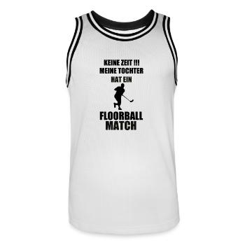 Floorball - Männer Basketball-Trikot - Weiß/Schwarz - Vorne - AI Model Male 185 dark (185cm)