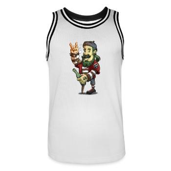 Hamburg - Männer Basketball-Trikot - Weiß/Schwarz - Vorne - AI Model Male 185 dark (185cm)