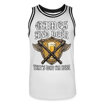 Bier Axt Und Mittelalter - Männer Basketball-Trikot - Weiß/Schwarz - Vorne - AI Model Male 185 dark (185cm)
