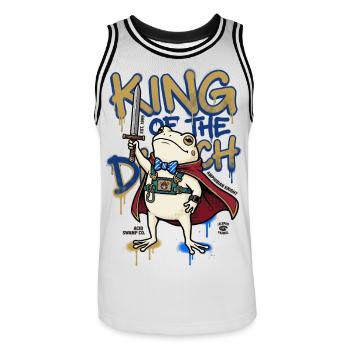 Frog King Ditch D20 RPG Chevalier amphibien Art - Maillot de basket Homme - blanc/noir - Devant - AI Model Male 185 dark (185cm)