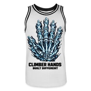 Mains d’escalade : Conception différente de rayons X - Maillot de basket Homme - blanc/noir - Devant - AI Model Male 185 dark (185cm)