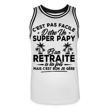 Nicht einfach, ein großer Opa und ein Rentner zu sein - Männer Basketball-Trikot - Weiß/Schwarz - Vorne - AI Model Male 185 dark (185cm)
