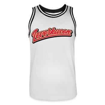 LEVERKUSEN - Männer Basketball-Trikot - Weiß/Schwarz - Vorne - AI Model Male 185 dark (185cm)