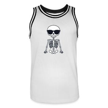 Skeleton Halloween Cool - Men's Basketball Jersey - white/black - Front - AI Model Male 185 dark (185cm)