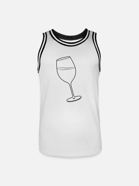 Weinglas - Männer Basketball-Trikot - Weiß/Schwarz