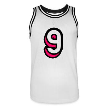 9. ANNIVERSAIRE. HAPPY BIRTHDAY - Maillot de basket Homme - blanc/noir - Devant - AI Model Male 185 dark (185cm)