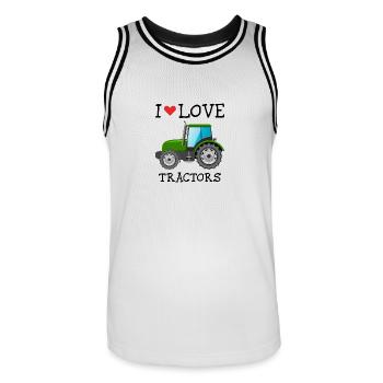 J'AIME TRACTEURS - Maillot de basket Homme - blanc/noir - Devant - AI Model Male 185 dark (185cm)