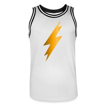 Lightning Bolt - Men's Basketball Jersey - white/black - Front - AI Model Male 185 dark (185cm)