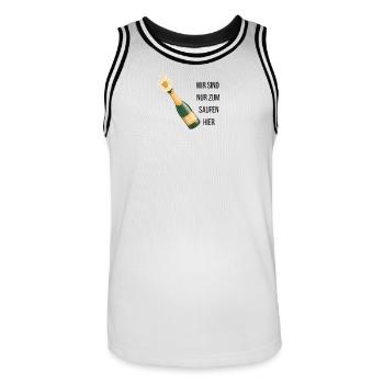 Junggesellen/in Abschied - Männer Basketball-Trikot - Weiß/Schwarz - Vorne - AI Model Male 185 dark (185cm)