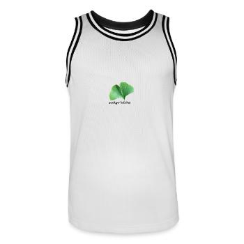 Ginkgo biloba - Maillot de basket Homme - blanc/noir - Devant - AI Model Male 185 dark (185cm)