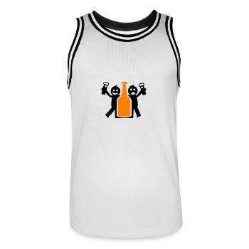Enterrement de vie de garçon Stick Figure - Maillot de basket Homme - blanc/noir - Devant - AI Model Male 185 dark (185cm)