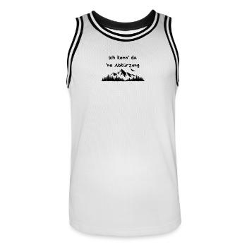 Abréviation des proverbes de randonnée dans les montagnes - Maillot de basket Homme - blanc/noir - Devant - AI Model Male 185 dark (185cm)