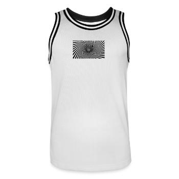 Hypnotic Black White Spiral - Men's Basketball Jersey - white/black - Front - AI Model Male 185 dark (185cm)