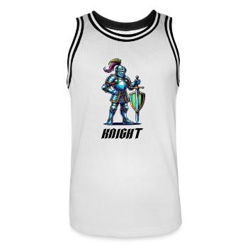 Knight Comic - Men's Basketball Jersey - white/black - Front - AI Model Male 185 dark (185cm)