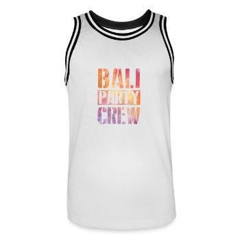 Bali Party Crew - Männer Basketball-Trikot - Weiß/Schwarz - Vorne - AI Model Male 185 dark (185cm)