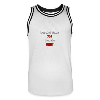 Meme That's 70€ and one point - ApriNoeScor - Men's Basketball Jersey - white/black - Front - AI Model Male 185 dark (185cm)