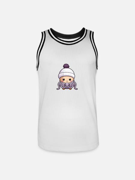 Oktopus Winter Tier Baby Comic - Männer Basketball-Trikot - Weiß/Schwarz