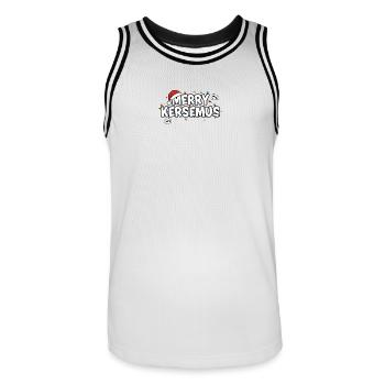 Merry Kersemus Christmas Rotterdam - Men's Basketball Jersey - white/black - Front - AI Model Male 185 dark (185cm)