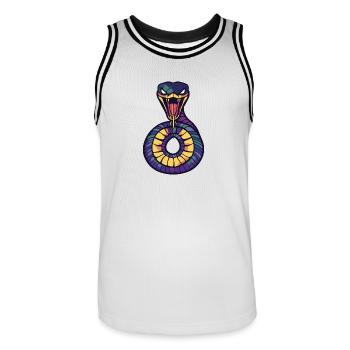 Serpent Cobra Halloween Bande Dessinée - Maillot de basket Homme - blanc/noir - Devant - AI Model Male 185 dark (185cm)