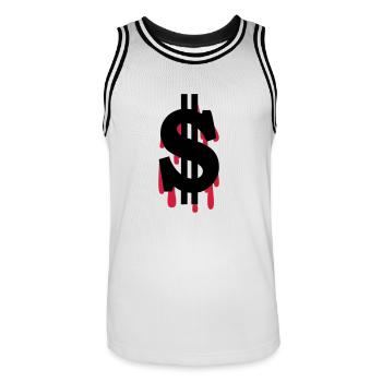 dollar - Men's Basketball Jersey - white/black - Front - AI Model Male 185 dark (185cm)