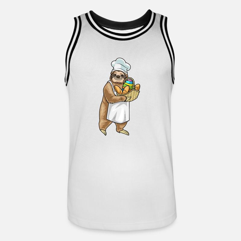 Sloth Easter Baker - Men's Basketball Jersey - white/black